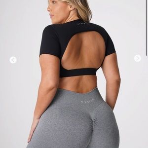 NVGTN black open back tee EUC size M